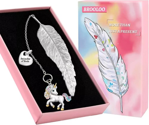 Metal feather bookmark - bookmark, silver