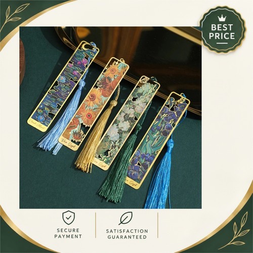 Retro floral metal bookmark - metal,