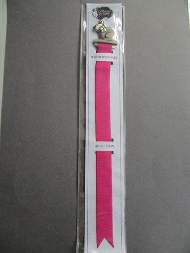 Pewter metal bookmark - metal, bunny