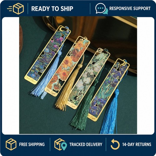 Retro floral metal bookmark - retro,
