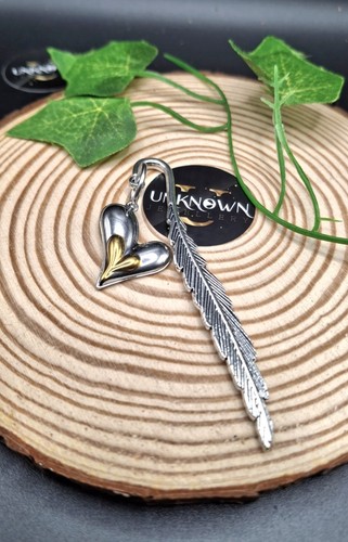 Heart charm metal bookmark - heart,