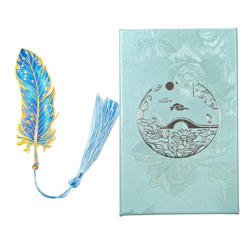 Metal bookmark with blue - metal,