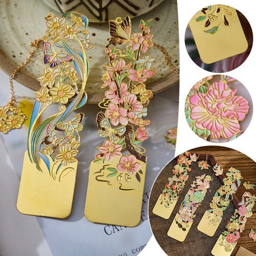 Metal bookmarks with chain - metal,
