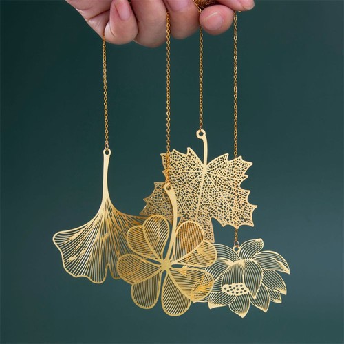 Metal bookmark vintage - vintage, leaf