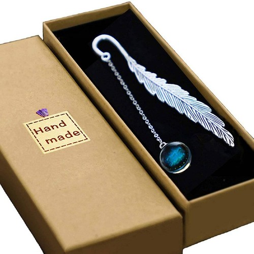 Silver metal bookmark with - bookmark,